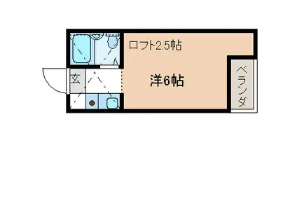 ブルーメ花畑22(ワンルーム/1階)の間取り写真