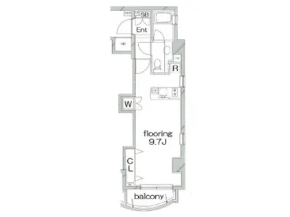 アクロス文京(ワンルーム/4階)の間取り写真