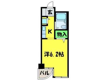 ジョイフル堺(1K/2階)の間取り写真