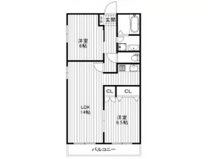 ピアレス下北沢A(2LDK/1階)の間取り写真
