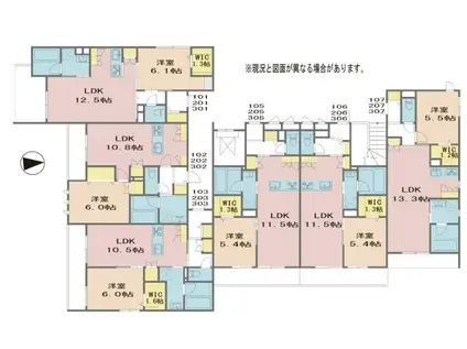 戸田市新曽メゾン(1LDK/2階)の間取り写真
