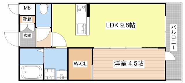 グレイスコート(1LDK/1階)の間取り写真