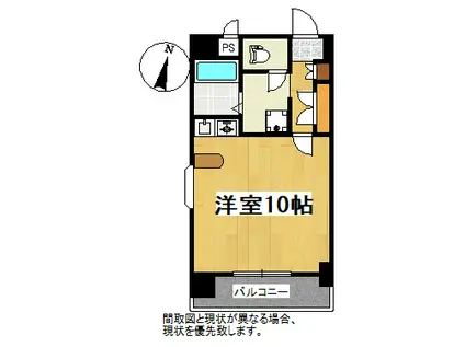 ブランシュ砂津(ワンルーム/7階)の間取り写真