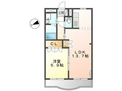サンシャインスクエア(1LDK/3階)の間取り写真