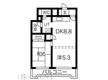 エルム山の手(2LDK/3階)の間取り写真
