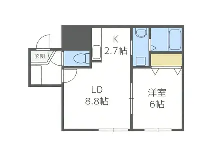 A BOND菊水(1LDK/2階)の間取り写真
