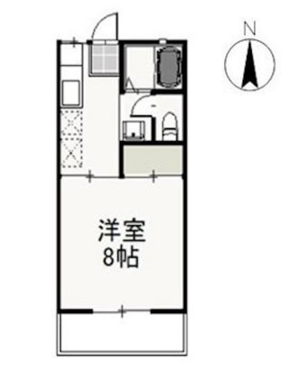 クライン・ブリュッケB(1K/1階)の間取り写真