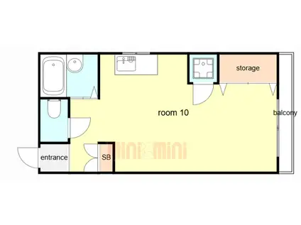 アルカディア橘通(ワンルーム/3階)の間取り写真