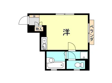 ニシオカマンション(ワンルーム/2階)の間取り写真