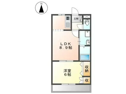 プレシャス(1LDK/2階)の間取り写真