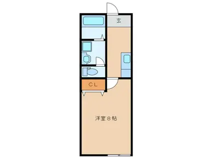 ベイスタ東須恵(1K/2階)の間取り写真