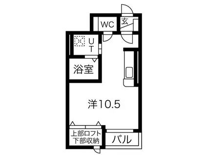 ファースト・ガーデン(ワンルーム/1階)の間取り写真