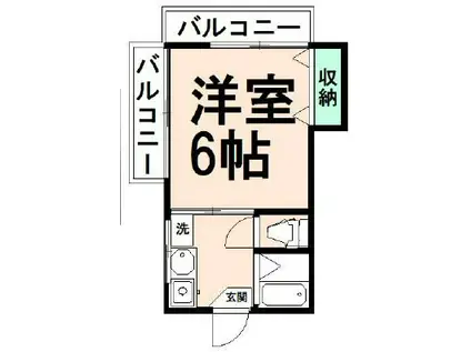 多摩センターグリーンビル(1K/2階)の間取り写真