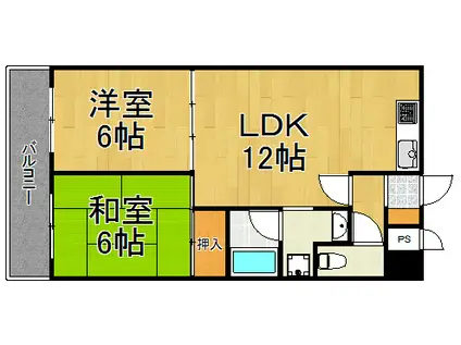 SOIE宝塚(2LDK/3階)の間取り写真
