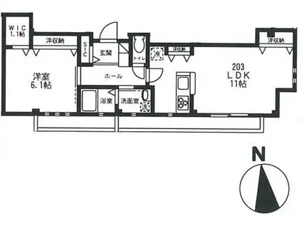 オーキッド石神井公園(1LDK/2階)の間取り写真