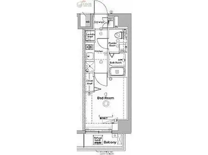 ラフィスタ川崎IV(1K/4階)の間取り写真