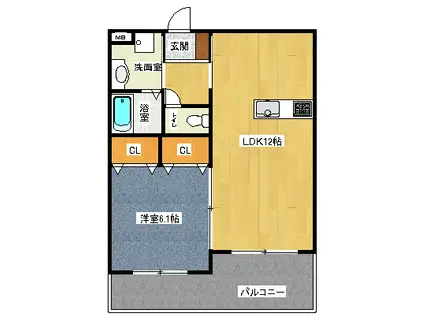 メゾンアヴァンセ(1LDK/1階)の間取り写真