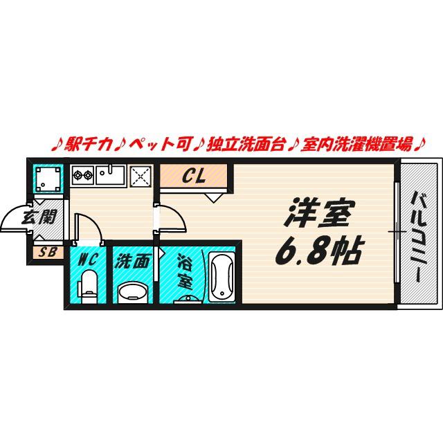 S-RESIDENCE城東SEVER(1K/8階)の間取り写真