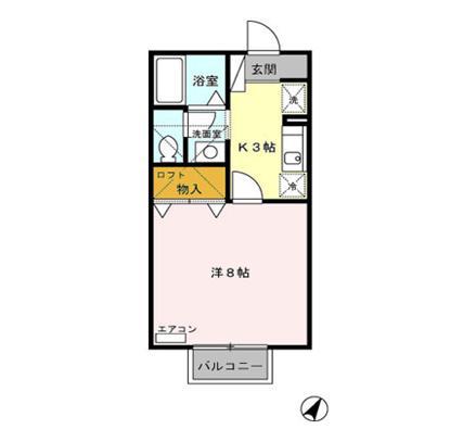 リバーサイド野村(1K/2階)の間取り写真