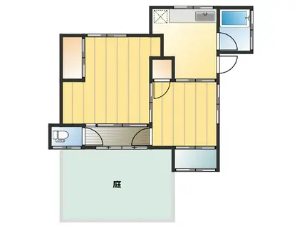 田浦町長屋(2DK/1階)の間取り写真