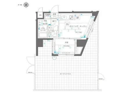 ZOOM高田馬場(1DK/1階)の間取り写真