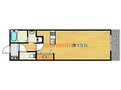 SURPASS VILLA(ワンルーム/4階)の間取り写真