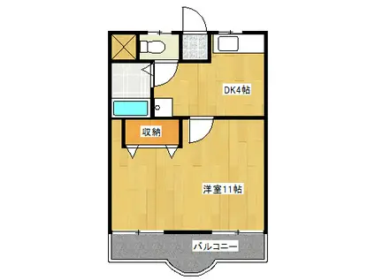 藤ビル佐貫マンション(1DK/2階)の間取り写真