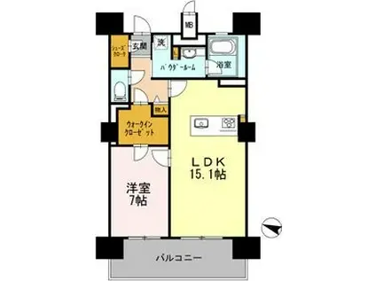 ロイヤルパークスERささしま ウエスト(1LDK/17階)の間取り写真