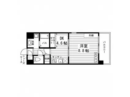 フィール西新南(1DK/5階)の間取り写真