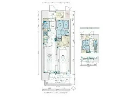 エステムコート名古屋TWIN イースト(1DK/4階)の間取り写真