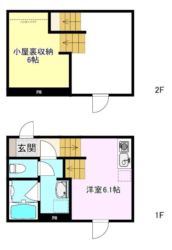 RUHE(1K/2階)の間取り写真