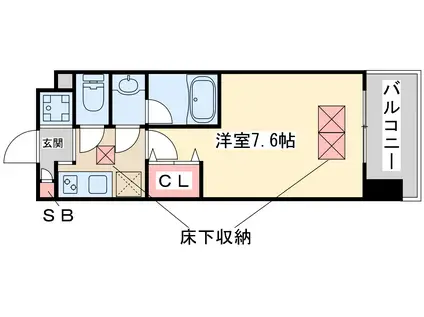 レジディア新大阪(1K/5階)の間取り写真