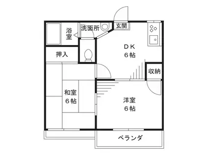 メゾン・ジュネス(2DK/2階)の間取り写真