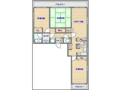 M-10 (3LDK/9階)の間取り写真
