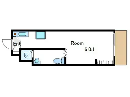 フローラ8(ワンルーム/2階)の間取り写真