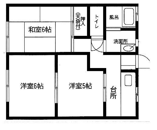 ジュネスナカタ1(3K/1階)の間取り写真