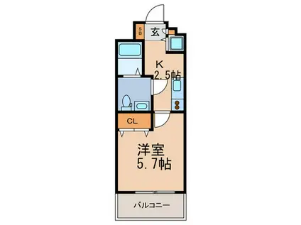 ラウル六甲道(1K/10階)の間取り写真