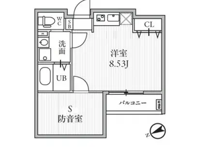 TS CUORE MUSE落合南長崎(ワンルーム/3階)の間取り写真