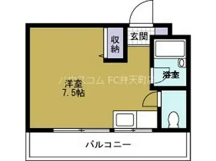 青山ハイツ(ワンルーム/3階)の間取り写真