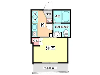 SOLEIL(1K/2階)の間取り写真