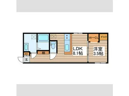 AMIRL PREMIER HEIAN-DORI(1LDK/1階)の間取り写真