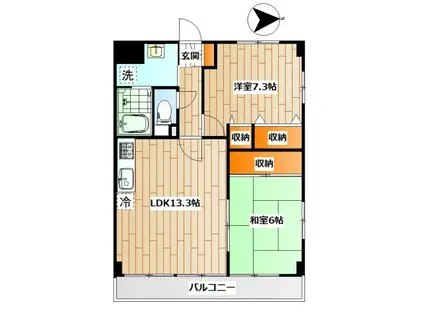 ソアール武蔵新城(2LDK/2階)の間取り写真