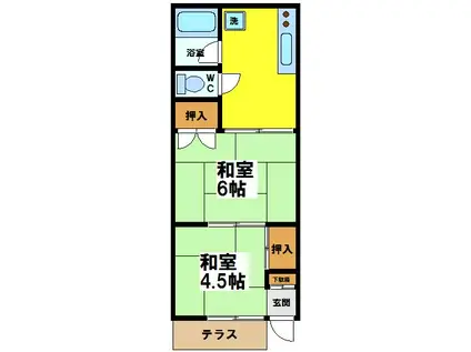 ハイム工藤(2K/1階)の間取り写真