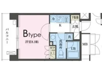 ガレリア東新宿(1K/3階)の間取り写真