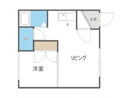 イデア21(1DK/4階)の間取り写真