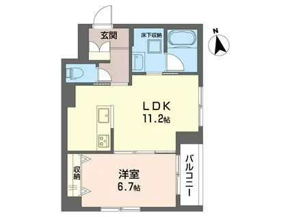 カルチャリスタ ガーデン(1LDK/1階)の間取り写真