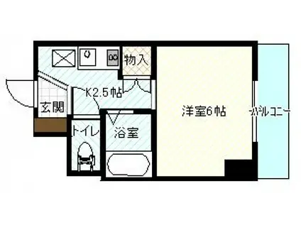 シャローム(1K/4階)の間取り写真