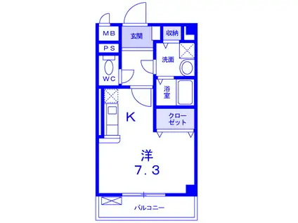 アストル領家(ワンルーム/3階)の間取り写真