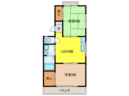 メゾン菊薗(2LDK/2階)の間取り写真