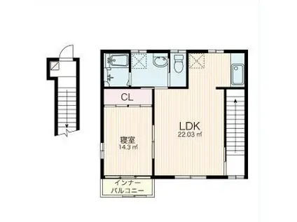 コロニーK(1LDK/2階)の間取り写真